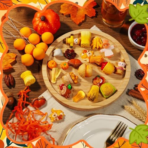 30 Pcs Thanksgiving Mini Figurines Mini Resin Thanksgiving Figurines