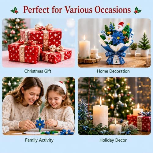HHSarioneiro 550 Pcs Pipe Cleaner Flower Kit, Complete DIY Flower Bouquet Making Kit, 6 Beautiful Colors, 15 Flower Designs with Step-by-Step Video Tutorials, for Teen Girls and Craft Lovers