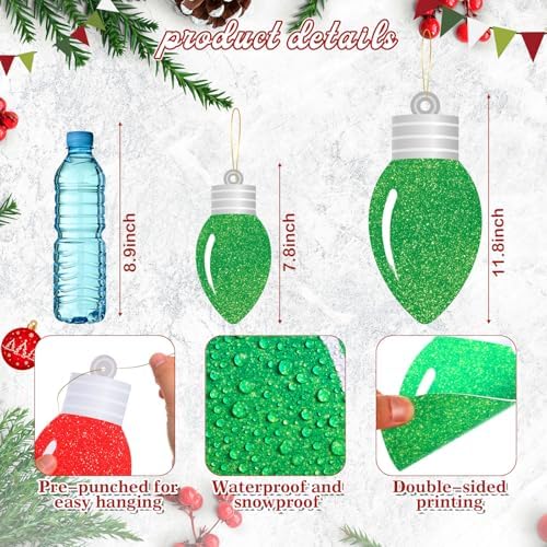 Wonderjune 30 Pcs Large Outdoor Light Bulbs Christmas Hanging Decorations