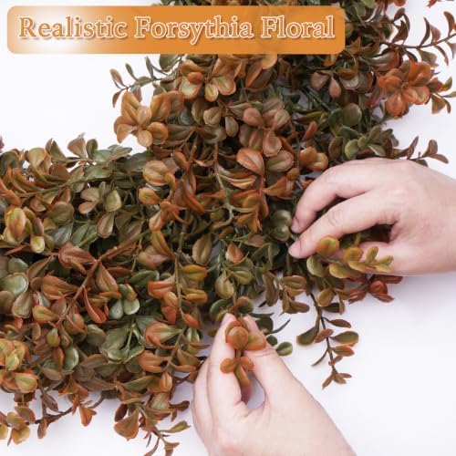 26 Inch Fall Wreath for Front Door, Artificial Boxwood Thanksgiving Decor