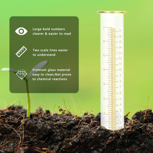 7'' Capacity Rain Gauge Replacement Tube Glass, 2 Pcs