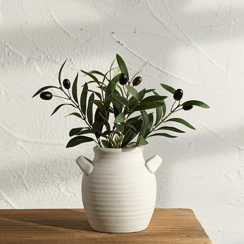 Vanselia Ceramic Flower Vase Home Decor Living Room Table Vases (6" Rustic)