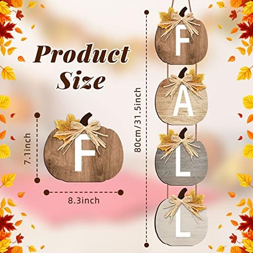 Vicenpal Fall Porch Sign Wooden Hanging Farmhouse,Classic Color,Pumpkin