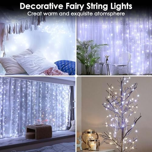 2 Pack Fairy Lights Battery Operated 16 FT 50 LED String Lights Cool White