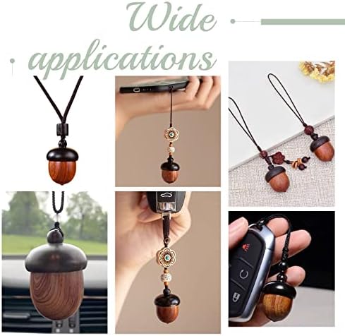 CHGCRAFT 5Pcs Wooden Acorn Nut Box Pendant Disconnectable Camel Wood Acorn Charms Pendant for DIY Gift Jewelry Making Car Pendants Decorations, 33x22mm