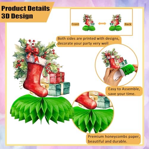 Christmas Party Centerpieces, Christmas Honeycomb Centerpieces for Table