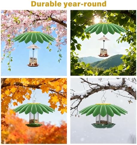 13.5 inch Bird Feeder Rain Guard,Hummingbird Feeder Shade Dome Cover,Umbrella Cover for Bird House for Outdoor,Squirrel Guard(Green) 2 Pack