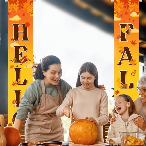 Avezano Fall Door Decorations Fall Banners for Outside