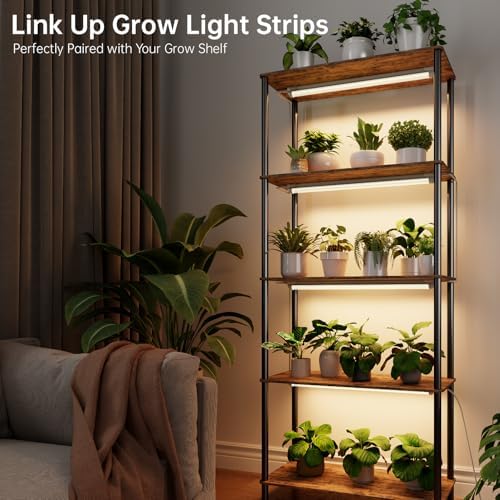 Bstrip 2ft Grow Light for Indoor Plants, 6-Pack Full Spectrum LED Strips