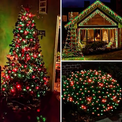 4 Pack Fairy Lights Battery Operated Christmas Lights Timer Red and Green