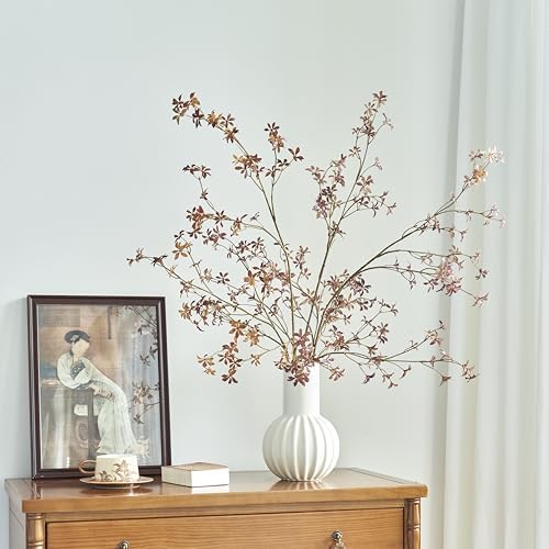 Avoeco 3 Pack 47 Inch Tall Real Touch Faux Enkianthus Fall Branches