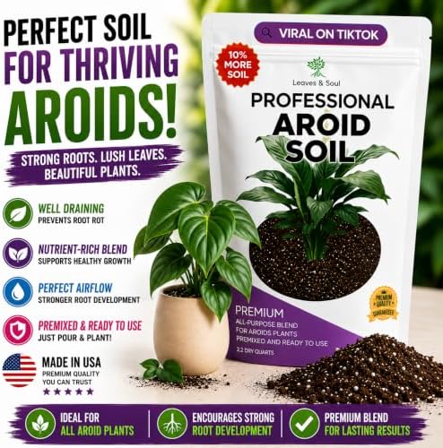 Professional Aroid Soil Mix Large 2.2 Quarts Ready to Use, Premium Potting Soil for Aroid Plants Monstera Philodendron Indoor Plants, Peat Moss Coco Coir Perlite Dolomite Made in USA