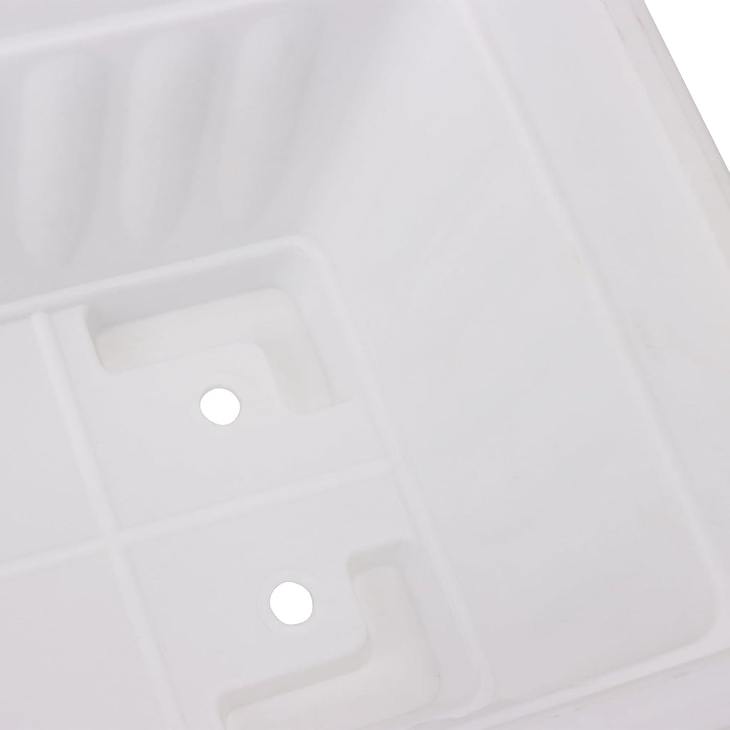 JOIKIT 6 Packs 17 Inch White Plastic Flower Window Boxes Planters with Drainage Holes & Tray, Rectangular Long