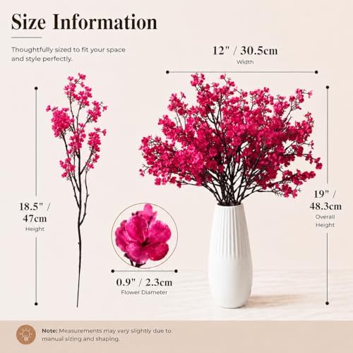 Mandy's 6 Bundles Artificial Hot Pink Baby’s Breath Flowers