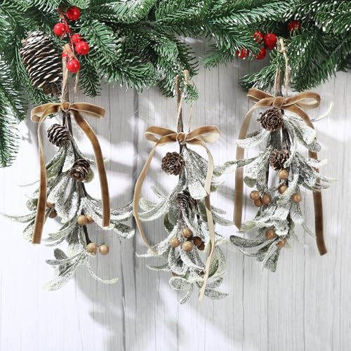 Meanplan 4 Pcs Christmas Mistletoe Hanging Decorations, Camel