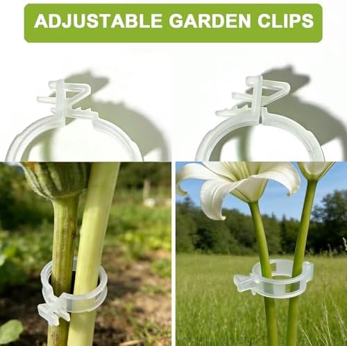 150Pcs Tomato Clips for Climbing Plants/String Trellis,2026 Adjustable Ties for Gardening,Plant Support Clips for Tomato Vine Clips,Plant Fixing Clips,Grape and Vine Vegetables（Transparent）