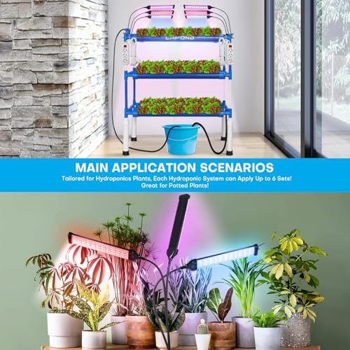 Upgraded Hydroponics Growing System with LED Grow Lights,108 Plant Sites,3 Layers Food-Grade PVC-U Pipes Hydroponic