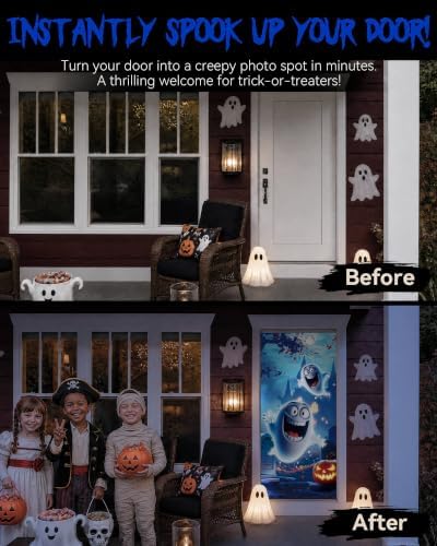 Halloween Door Cover Decor, Outdoor Party Wall Backdrop Sign
