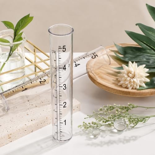 JJUNW 6 Pcs Rain Gauge Replacement Tubes, 5" Clear Plastic Rain Meter Tube