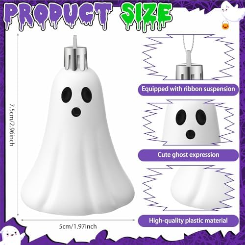 Chunful 24 Pcs Halloween Ghost Hanging Ornaments, 3 in Tree Decoration