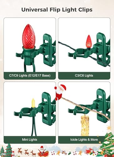Christmas Light Clips, 150 Count Quick Spring Clips for C7 C9 String Lights
