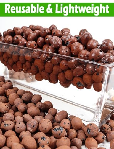 TOYPOPOR Leca Clay Pebbles for Plants, (6 Quarts) Leca Balls, Lightweight Clay Ball, Potting Mix, Grow Media Used for Drainage, Decoration, Aquaponics, Hydroponics and Other Gardening Essentials