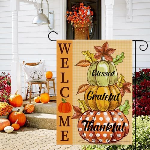 OHOME Fall Decor - Fall Garden Flag - Thanksgiving Decorations