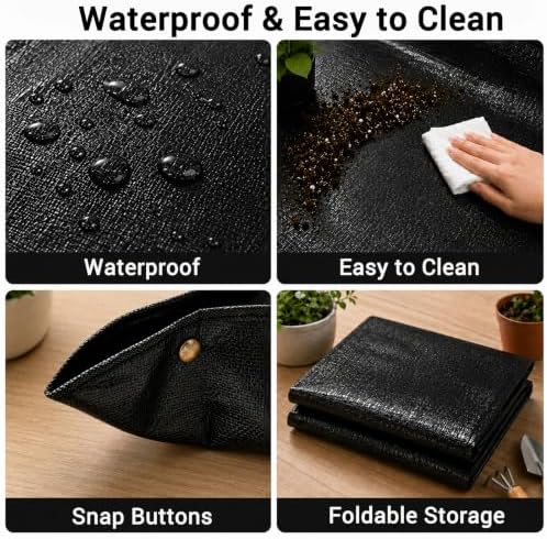Repotting Mat for Indoor Plants with Gloves, Labels, Ties & Drainage Pads