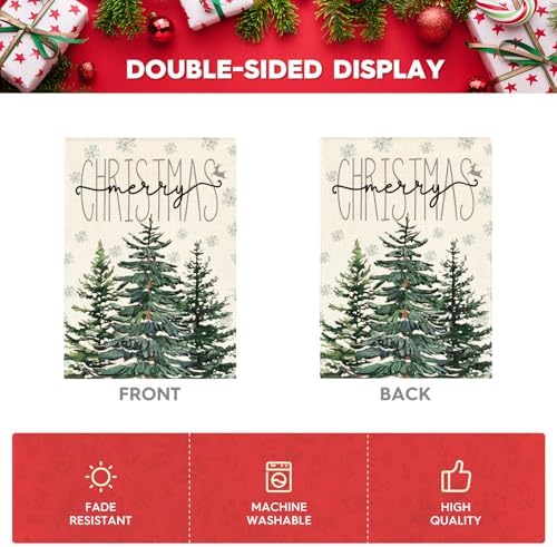 AVOIN colorlife Merry Christmas Pine Tree Garden Flag 12x18 Inch