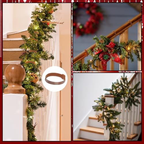 100 Pcs 100 Pcs Christmas Garland Ties for Wreath, Brown, 12 Inch