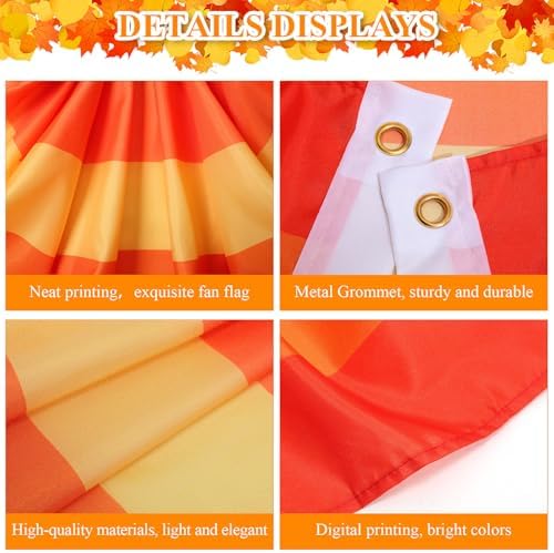 Newwiee 4 Pcs Thanksgiving Fall Bunting for Outside, Red, 3 x 1.5 ft