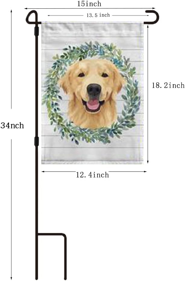 Garden Flag Holder Stand 6 Pack Garden Flag Pole for 13.5" Width 12 x 18 Inches Flags with Anti-Wind Clip for Outdoor