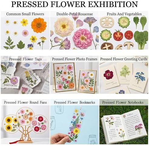 FOCHIER F Flower Press Kit for Adults & Kids, Extra Large Wooden Flower Press Kit with Tools, 30 Blotting Papers, for Pressed Flowers, Resin Art, DIY Crafts & Flower Preservation