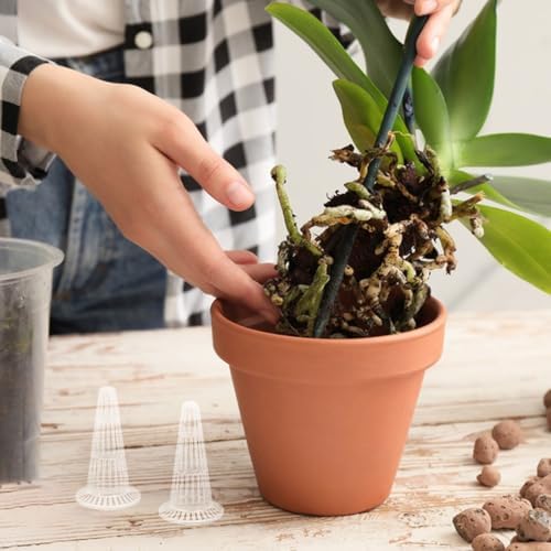 FRCOLOR 10pcs Plant Pot Hole Mesh Pads Bowl Shape Planter Mesh Mats Bottom Grid Drainage Netting for Flower Pots Bonsai Bottom Mats Soil Retention Screens for Indoor Garden Plants