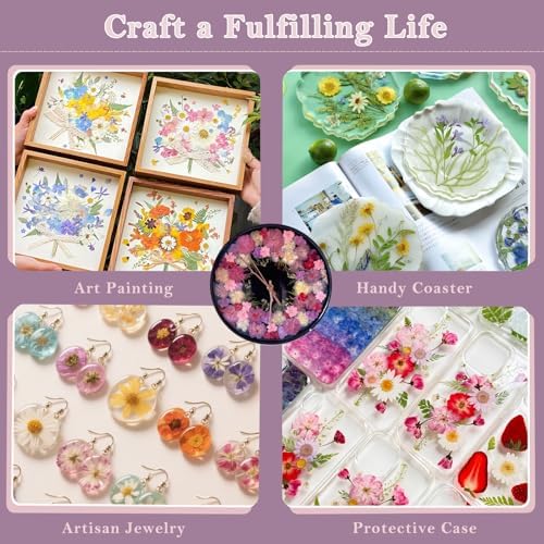 84 Pcs White Dried Pressed Flowers for Resin, Real Natural Bulk Dry Wildflowers Leaves Perfect for Epoxy Molds, DIY Crafts, Nails Soap Candles Jewelry Making, and Home Decor