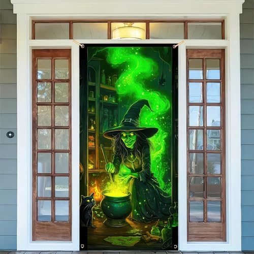 BlissYard Halloween Door Cover Witch Potion Room 71 x 35 Inch