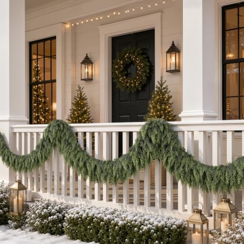Alupssuc 18FT Christmas Garland, Encrypting Real Touch Cedar Garland