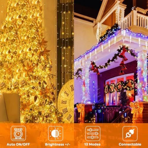Connectable String Lights Indoor Outdoor Clear Wire | Warm White Christmas Lights | Twinkle Fairy Light Plug in with Timer for Bedroom Classroom Wedding Tree Patio Decor