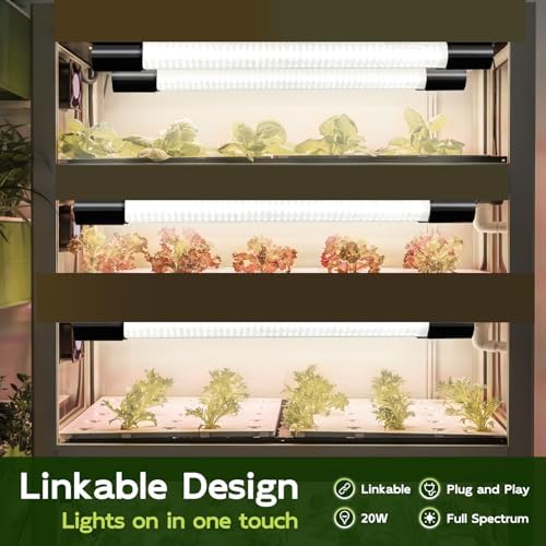 Hlite LED Grow Light 16 inch, Hanging Full Spectrum Linkable 4 Pack