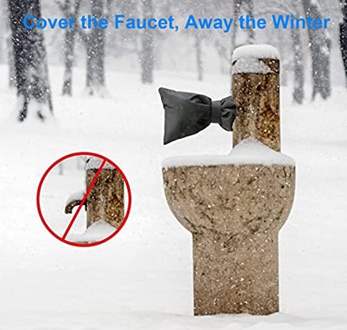Outdoor Faucet Covers for Winter Freeze Protection, Upgraded Thicken 8.5" H x 6.1" W Outside Garden Faucet Socks for Winter Waterproof Reusable Hose Bibs Insulated Spigot Cover, 2 Pack Blue