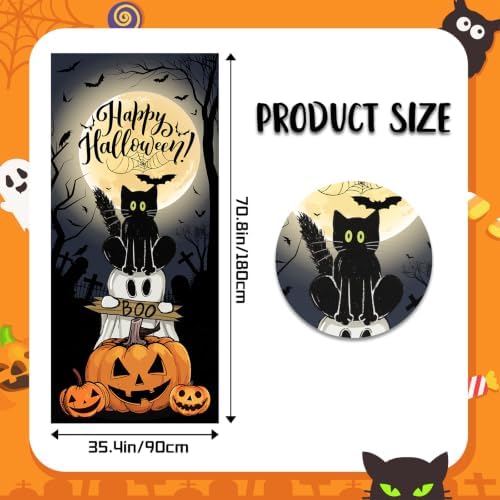 Halloween Cat Ghost Door Cover
