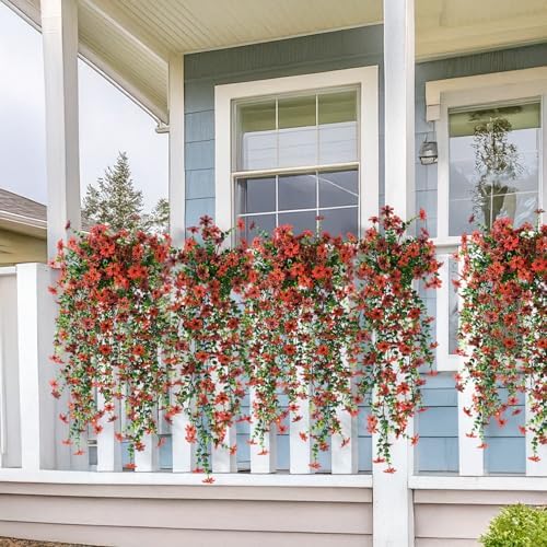 INQCMY Artificial Fake Hanging Flowers Plants for Outdoor Fall Decoration