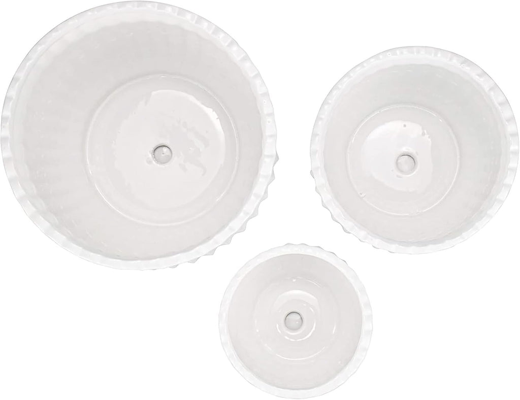 Yesland 3 Pack Ceramic Planter Pots, 3.9"/5.3"/6.7" Modern Round Flower Pots with Drainage Holes & Saucers, Small