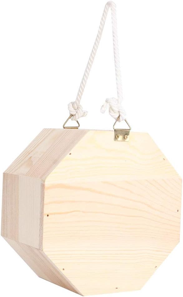 Mason Bee House Wooden Hexagon Bee Habitat Room Hotel Nesting Box Backyard Hanging Decoration