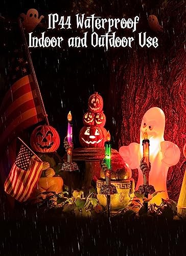 6 Pack Halloween Pathway Lights Lighted Candle Stake for Outdoor Yard Decor