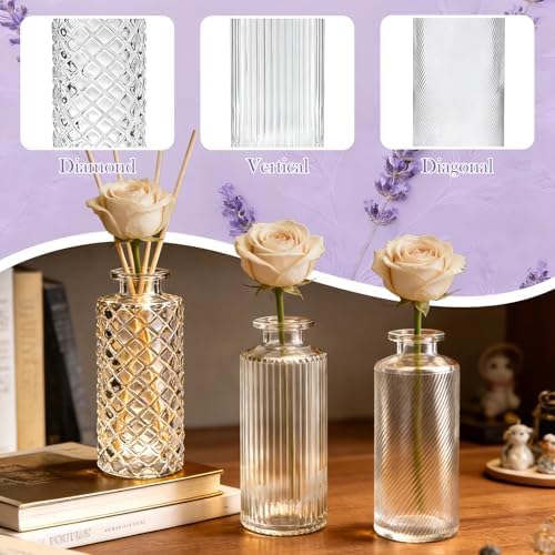Glass Bud Vases 30 Pack, Small Clear Flower Vases for Centerpieces in Bulk