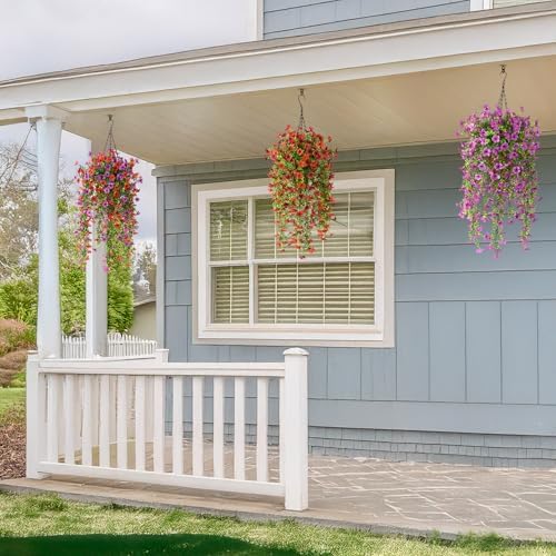 Hommyea Artificial Fake Fall Flowers Plants for Outdoors Mums Home Decor