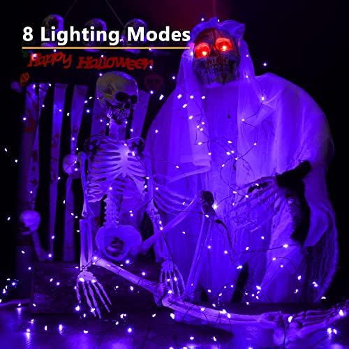 Brizled Solar Halloween Purple Fairy Lights, Outdoor Halloween String Light
