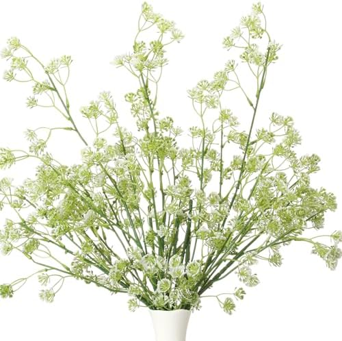 Zeyune 5 Pcs Green Summer Faux Berry Stem, Artificial Green Stem for Vase