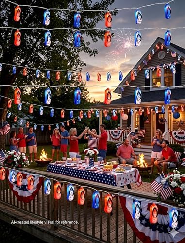 20-Light Patriotic Flip Flop String Lights